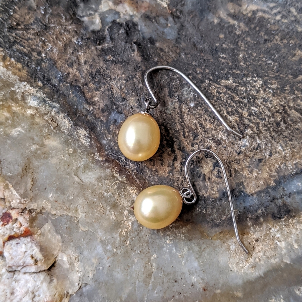 GENUINE PEARL • Pearl and Sterling Earrings